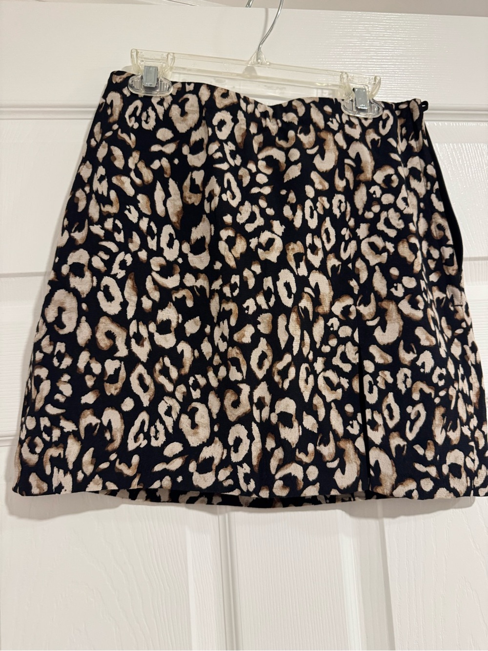 H&M Leopard Print Mini Skirt in Black, Cream, Brown